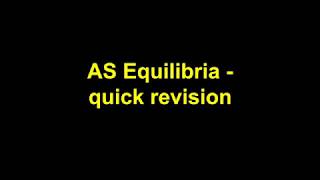 Quick Revision  AS Equilibria [upl. by Anthiathia]