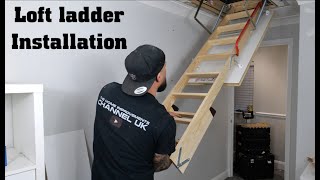 How To Install Wooden Loft Ladder amp Extend Loft Hatch  Easy Step By Step Guide [upl. by Aonian]