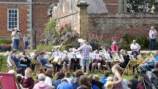 Band playing on lawns of Erddig National Trust WrecsamWrexham Wales UK [upl. by Obeded695]