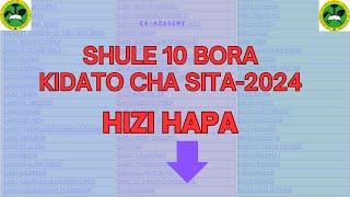 SHULE 10 BORA MATOKEO YA KIDATO CHA SITA 2024 [upl. by Tterraj]