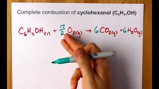 Complete Combustion of Cyclohexanol C6H11OH Balanced Equation [upl. by Urd86]