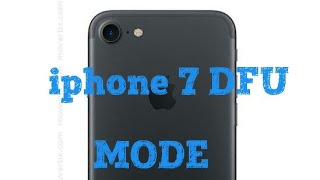 How to boot iPhone 7 into DFU MODE [upl. by Ailesor]