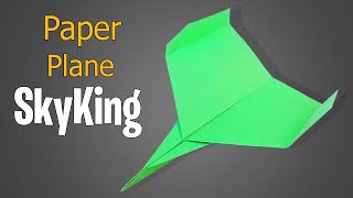 How to Make a Paper Plane World Record Skyking  Origami Paper Airplane [upl. by Tichonn]