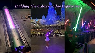 Building a 300 lightsaber at Savis Workshop Disney World🪐🌌 Galaxys Edge [upl. by Ycnahc]