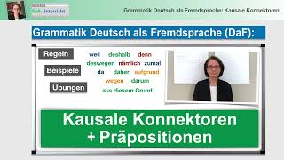 Kausale Konnektoren  Präpositionen – Beates DaFTipps [upl. by Eissehc]