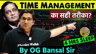 Time Management By Bansal Sir In Kota  Time Management का सही तरीका 🤯  Sachin Sir Motivation [upl. by Dorian]