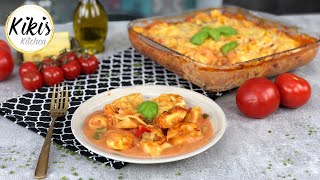 Leckerer Tortelliniauflauf vegetarisch  fettarme Tomatensauce  Mittagessen schnell und einfach [upl. by Frohne]