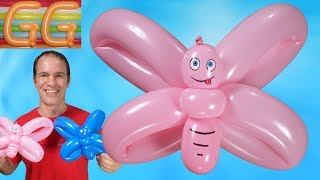 como hacer una mariposa con globos  globoflexia facil  como hacer figuras con globos [upl. by Akinhoj]