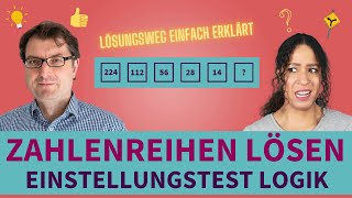 Zahlenreihen lösen  Einstellungstest Logisches Denken trainieren einstellungstest logik lernen [upl. by Dnamron]