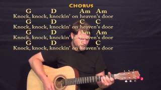 Knocking On Heavens Door Bob Dylan Strum Guitar Cover Lesson with Lyrics [upl. by Ycinuq]