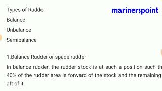 Types of Rudder in Shape Types of rudder  Types of rudder used in ships [upl. by Delly]