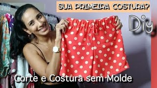 Aprenda a Cortar e Costurar Short com elástico na cintura Fácil para Iniciantes DIY [upl. by Romine]