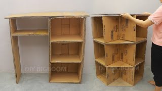 DIY Cardboard Study Desk and Corner Shelf for Any Space [upl. by Collbaith68]