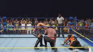 Bam Bam Bigelow Vs Rob Van Dam Vs Road Warrior Animal Wcw 2k23 [upl. by Vinnie]