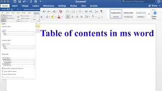 Table of contents in ms word  insert content table in ms word [upl. by Adao271]