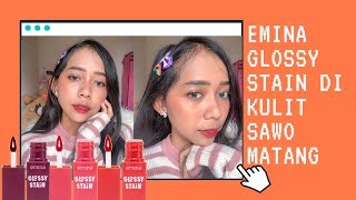 3 SHADE EMINA GLOSSY STAIN YANG COCOK DI KULIT SAWO MATANG [upl. by Mattheus]