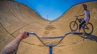 BMX VS MTB DOWN BIG HALFPIPE DRAINAGE [upl. by Erick]