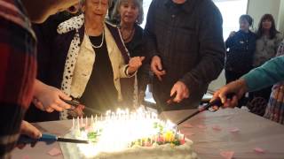 100 yr old Grandma blows out her own birthday cake [upl. by Atinnor800]