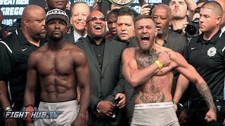 FULL amp UNCUT  FLOYD MAYWEATHER VS CONOR MCGREGOR WEIGH IN amp FACE OFF VIDEO [upl. by Ayekel]