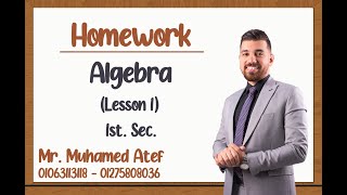 Homework lesson 1 algebra part1 1st sec [upl. by Eimor]