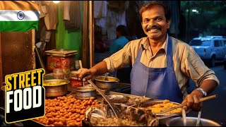 First Time in INDIA SUPER CHEAP street food  STREET WALK [upl. by Ronna]