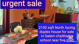 urgent sale Salem chaithanya school near North facing 2100 sqft duplex house [upl. by Towney976]