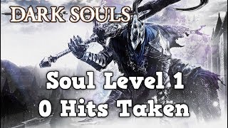 Dark Souls Remastered SL1 All Bosses 0 Hit Run No Pyromancy [upl. by Ledairam760]