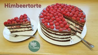 Himbeertorte naked cake Raspberry cake [upl. by Enerahs]