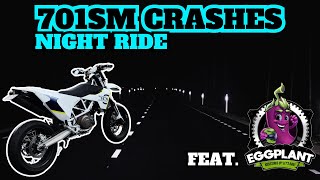 Husqvarna 701 Supermoto Crashes Night Ride [upl. by Carew]