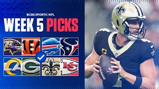 NFL Predictions and Best Bets For EVERY Week 5 Game Saints at Chiefs and MORE [upl. by Clie324]