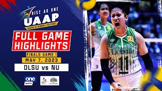 DLSU vs NU G1 finals highlights  UAAP Season 85 Womens Volleyball  May 7 2023 [upl. by Nihsfa85]