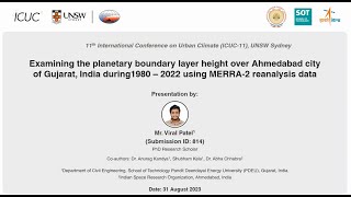 Examining the Planetary Boundary Layer Height over Ahmedabad city of Gujarat India during 19802022 [upl. by Reivad]