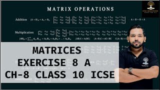 MATRICES EXERCISE 8 A CHAPTER 8 CLASS 10 ICSE [upl. by Atwahs459]