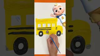 Easy Wheels on the Bus Painting 🎨 CoComelon Crafts shorts cocomelon [upl. by Schwing308]