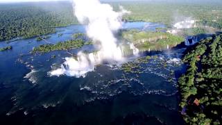 Iguazu Falls Waterfalls Rarely and amazing drone video 700am in the morning iguacu [upl. by Sldney]