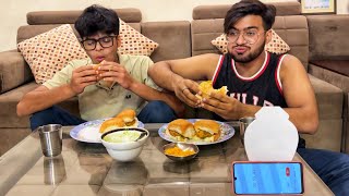 Vada Pav Eating Challenge 😍 [upl. by Enileoj]