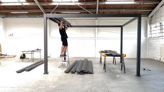 Aluminium Louvre Roof System Pergola Assembly Video [upl. by Reyam]