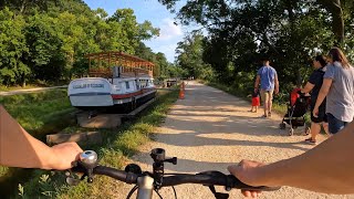 Biking on CampO Canal Towpath around Great Falls MD  Scenic Bike Ride POV [upl. by Eiramnerual]