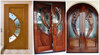 Modern Wooden Door With Glass Panels  HK Home Decor [upl. by Anifesoj]