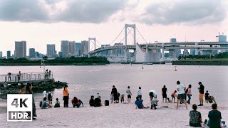 Crossing Rainbow Bridge from Odaiba Tokyo  4K HDR with Japanese ambience [upl. by Okim]