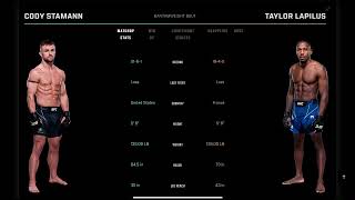 Cody Stamann vs Taylor Lapilus Prediction UFCLouisville ufcpredictions codystamann taylorlapilus [upl. by Yrovi]