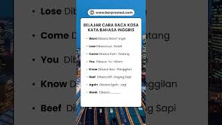 BELAJAR CARA BACA KOSA KATA BAHASA INGGRIS [upl. by Stig]