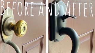 Schlage Camelot Aged Bronze Entry Door Handleset REVIEW AND INSTALL [upl. by Geithner]