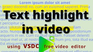 VSDC free video editor tutorial  text effect in vsdc  text highlight [upl. by Dnomse]