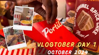 Kicking Off Vlogtober with Portillo’s Feast 🍔🍟 First Day in Schaumburg IL [upl. by Horbal]