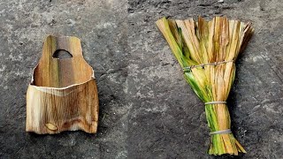 Areca leaf Broom and Bag Making [upl. by Jeffery]