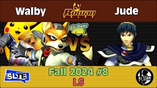 Rowan SSBM Fall 2024 8 Walby Fox Sheik Pikachu Vs Jude Marth  LS [upl. by Ennire398]