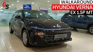 Hyundai Verna EX Base Model  2024 Verna Base Model Starry Night Walkaround Features  GotSpeed [upl. by Mesics]