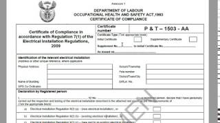 Electrical Certificate of Compliance Part 1 [upl. by Schnapp]