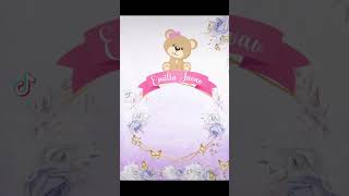 Invitación digital para baby shower baby shower de osita color lila🤗🌹🌹 [upl. by Agostino363]